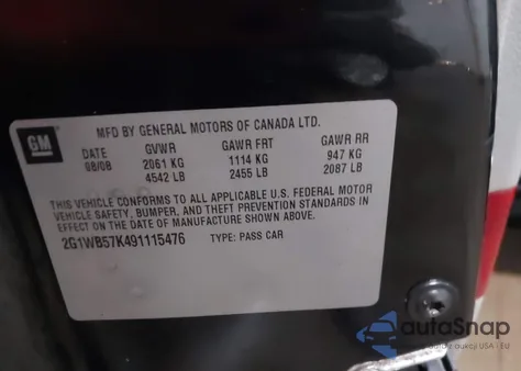 2009 Chevrolet Impala Ls from USA, damaged, VIN 2G1WB57K491115476